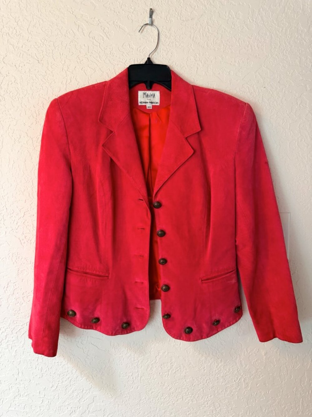 Vintage 1980s Maxima for Neiman Marcus Pink Suede Statement Jacket – Size 10